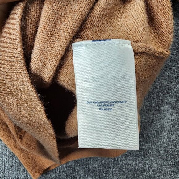 Lands End 100% Cashmere Brown Tan Sweater Bell Sleeve Crew Neck XS 2-4 - Picture 6 of 10